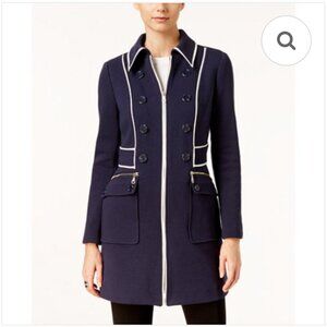 INC Cotton Navy and White  Coat Size S